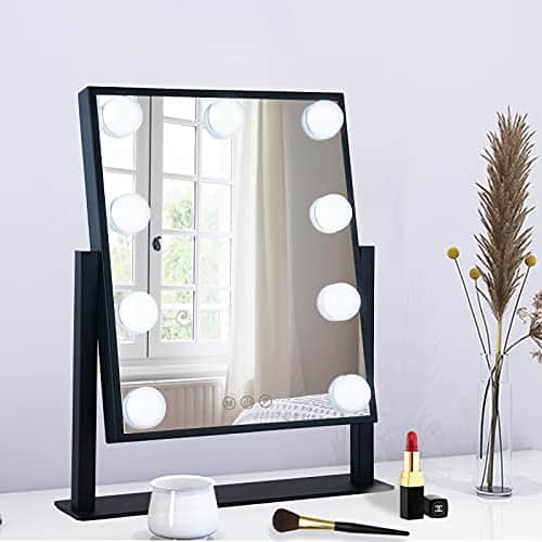Cedar Assembly - Mirror LED Lighted Magnifying Vanity Makeup Hollywood Multi-Color Dimmable Premium Quality - Black