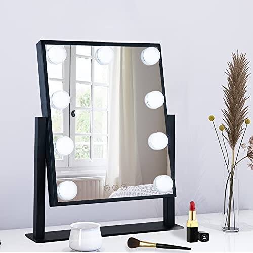 Cedar Assembly - Mirror LED Lighted Magnifying Vanity Makeup Hollywood Multi-Color Dimmable Premium Quality - Black