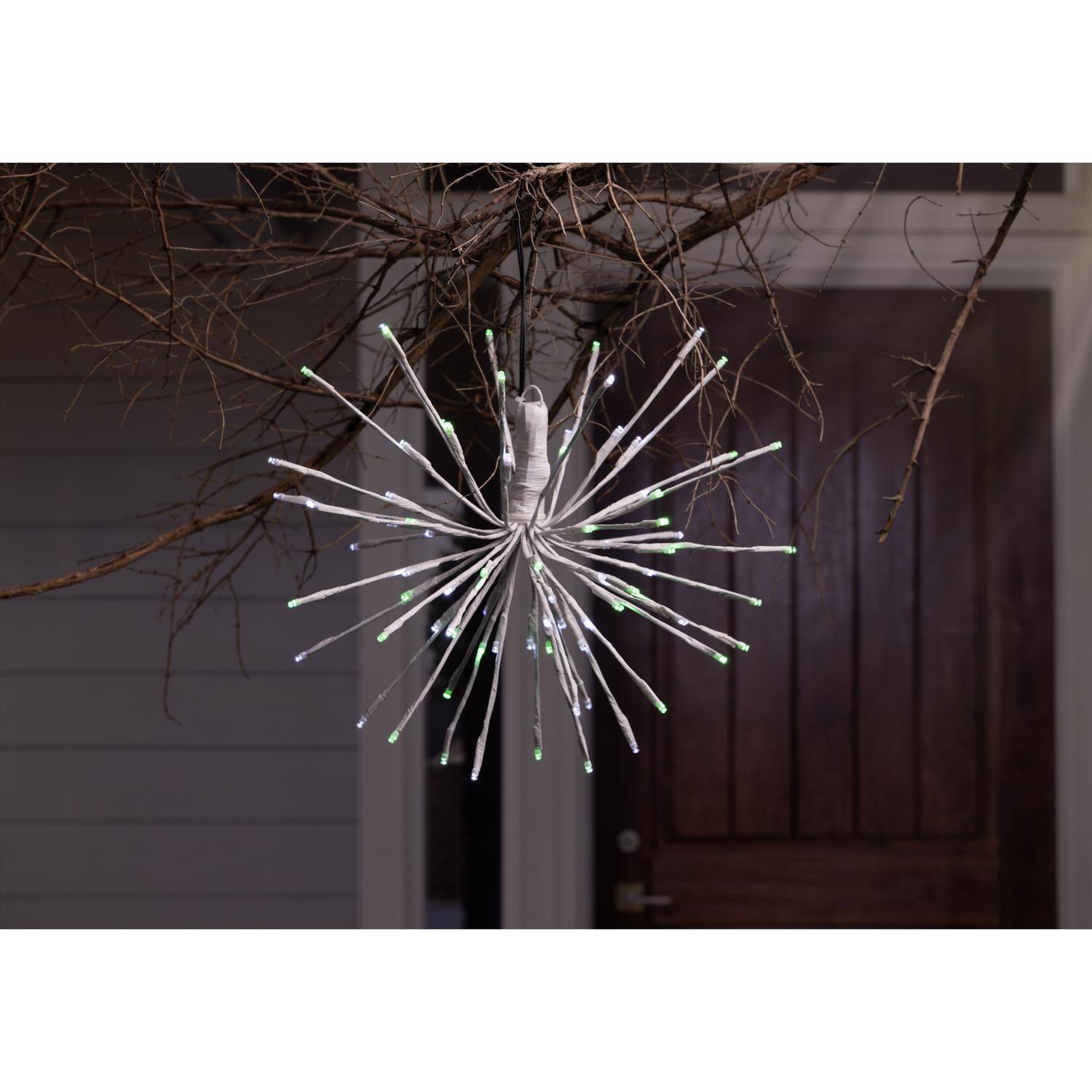 Angle. Celebrations - Celebrations LED Green/White 3 in1 Starlight Burst Deluxe Spearmint 16 in. Hanging Decor - Green | White.