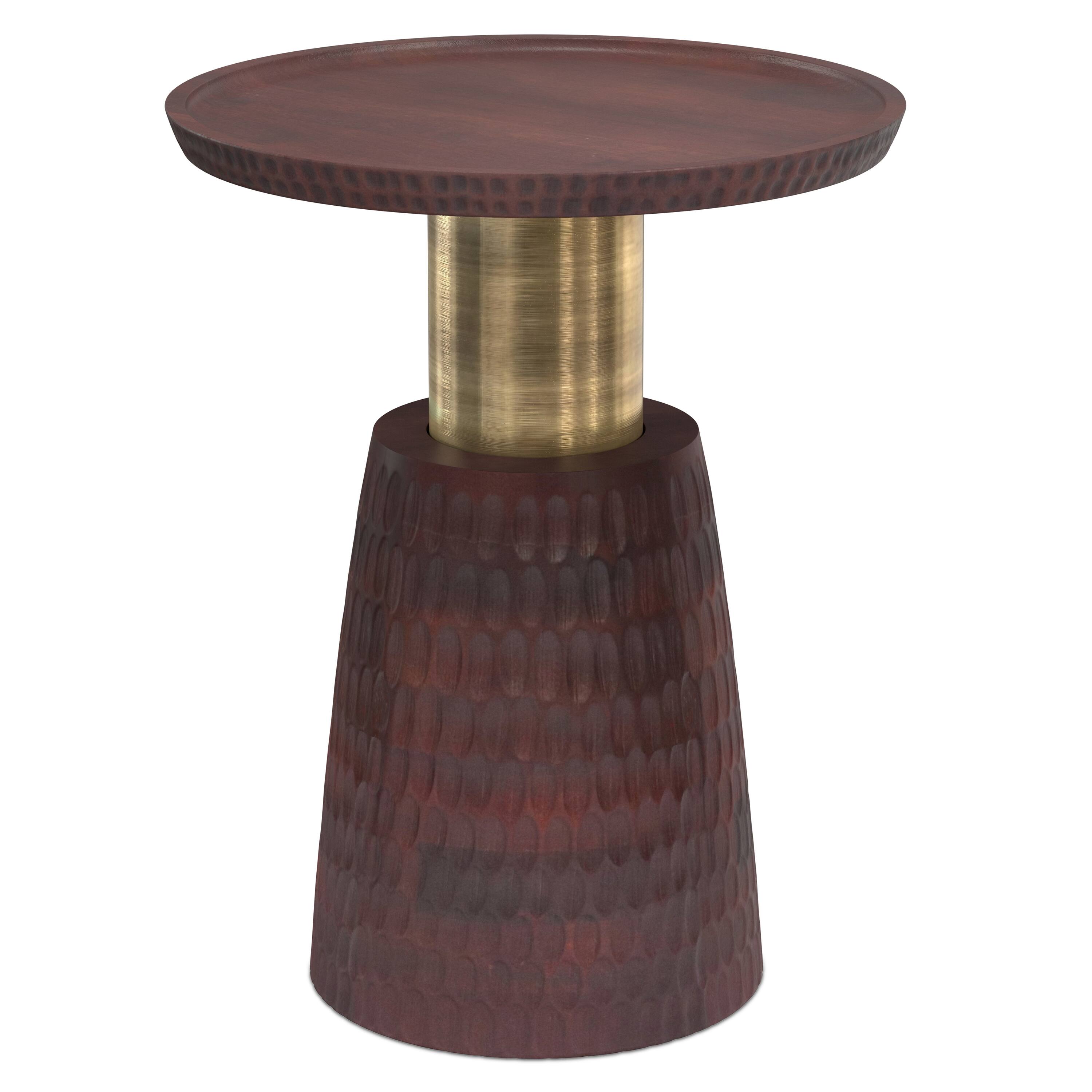 Angle. Simpli Home - Breanna Side Table - Walnut Brown.