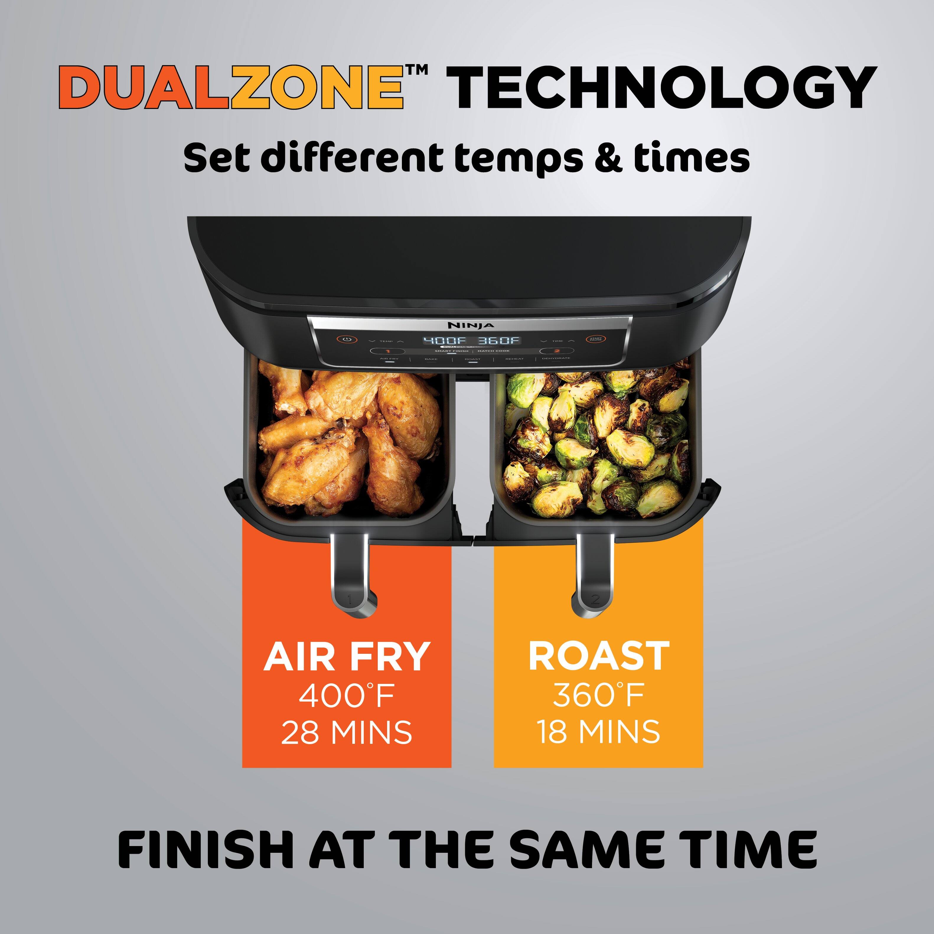 Ninja Refurbished Excellent Foodi 6 qt. 5 in 1 2 Basket Air