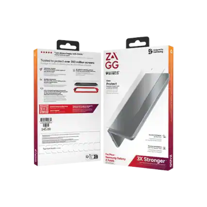 Tam dlay's happy with DOAS
Trusted to protect over 350 million screens
ZA GG
Protect
Samsung Galaxy Z Fold
3X Stronger
$45.00
For/Pour Samsung Galaxy Z Fold