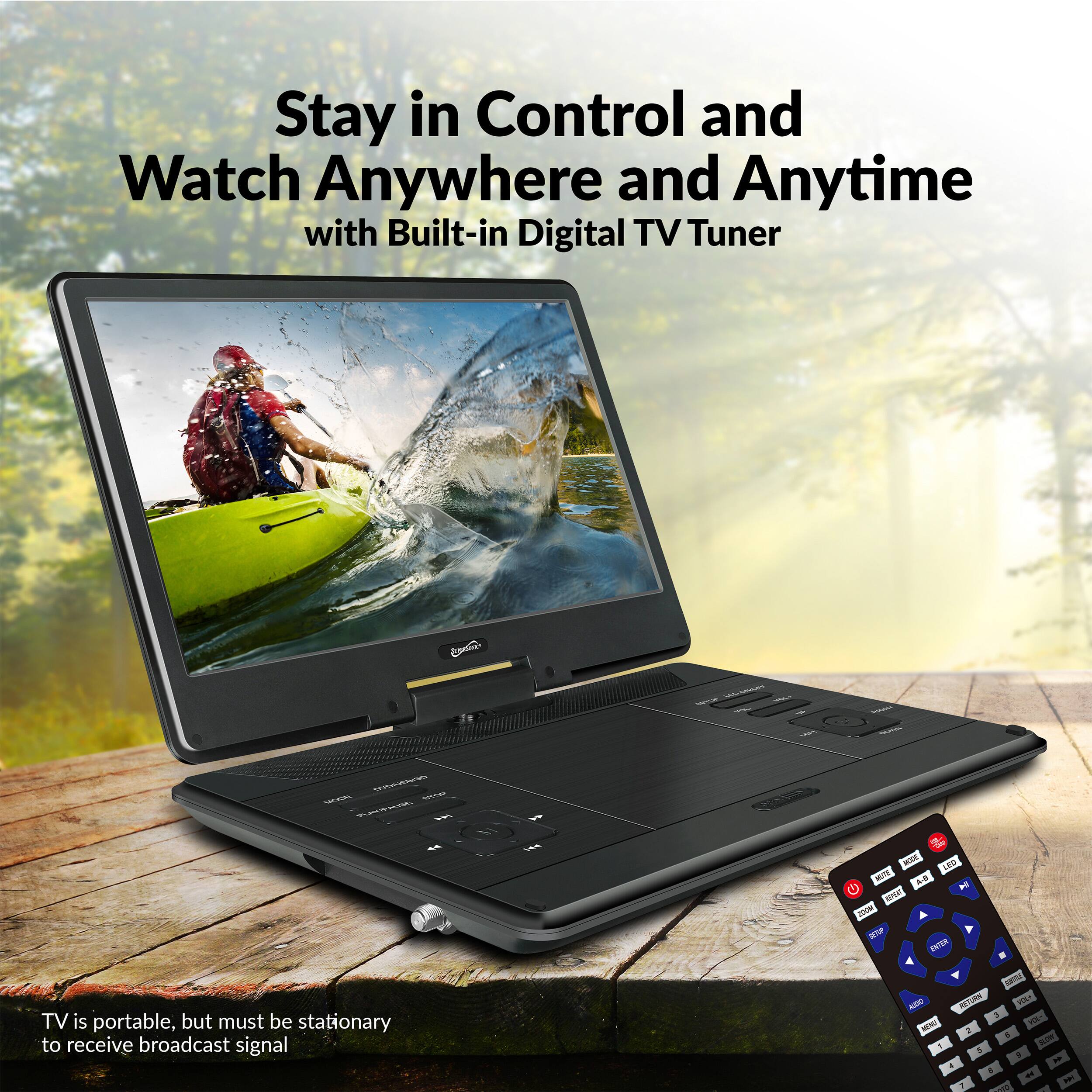 Stay in Control and Watch Anywhere and Anytime with Built-in Digital TV Tuner

TV is portable, but must be stationary to receive broadcast signal