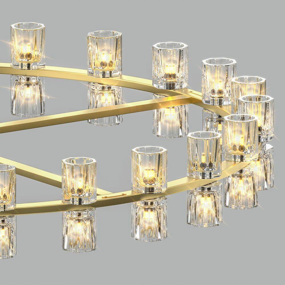 Alt View 1. Kadyn - 48 Inches Luxury Chandeliers Crystal Living Room Decorative Lights Simple Modern Dining Room LED Lighting, Gold - Gold.