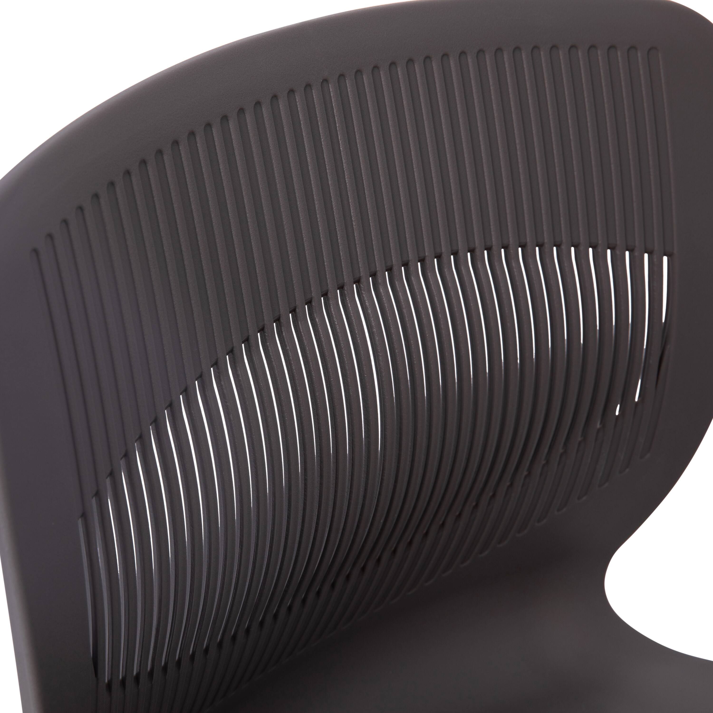 Alt View 10. Emma + Oliver - Arcana Series Heavy Duty 770 lb. Capacity Ergonomic Polypropylene Stack Chair with Lumbar Support and Steel Frame - Gray.