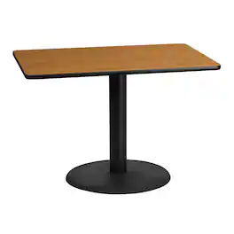 Emma + Oliver - 30"x42" Rectangular Laminate Table with 24" Round Table Base - Natural