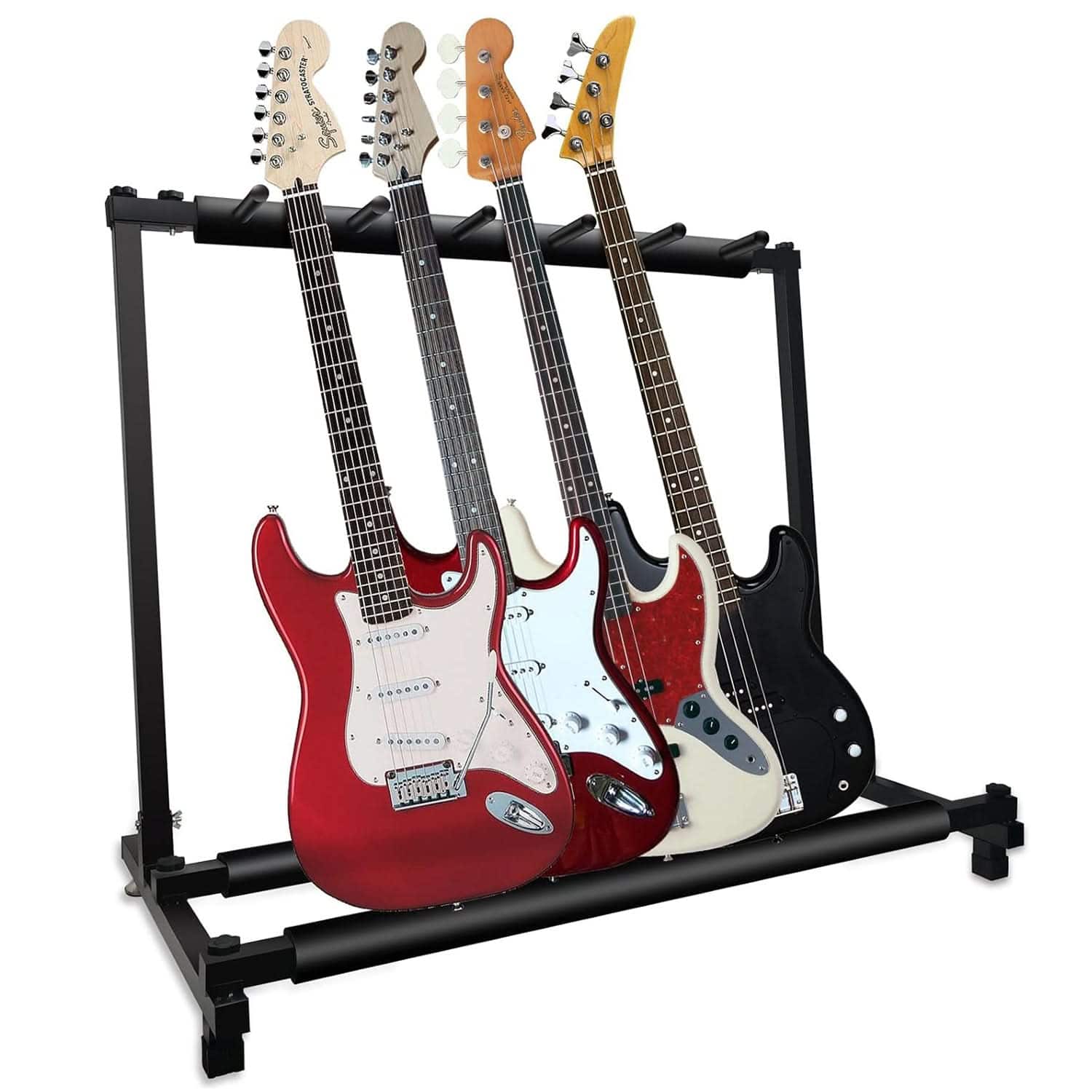 5 CORE - Multi Guitar Rack Stand Floor 5 Slot Adjustable Flying V Guitars Holder - Black