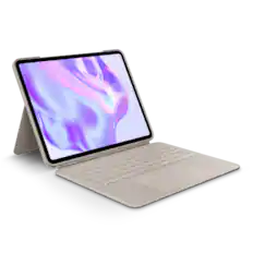 Front. Logitech - Combo Touch for iPad Pro 13-inch (Latest Model)(M4 & M5 chip) Keyboard Case with Detachable Keyboard and Trackpad - Sand.