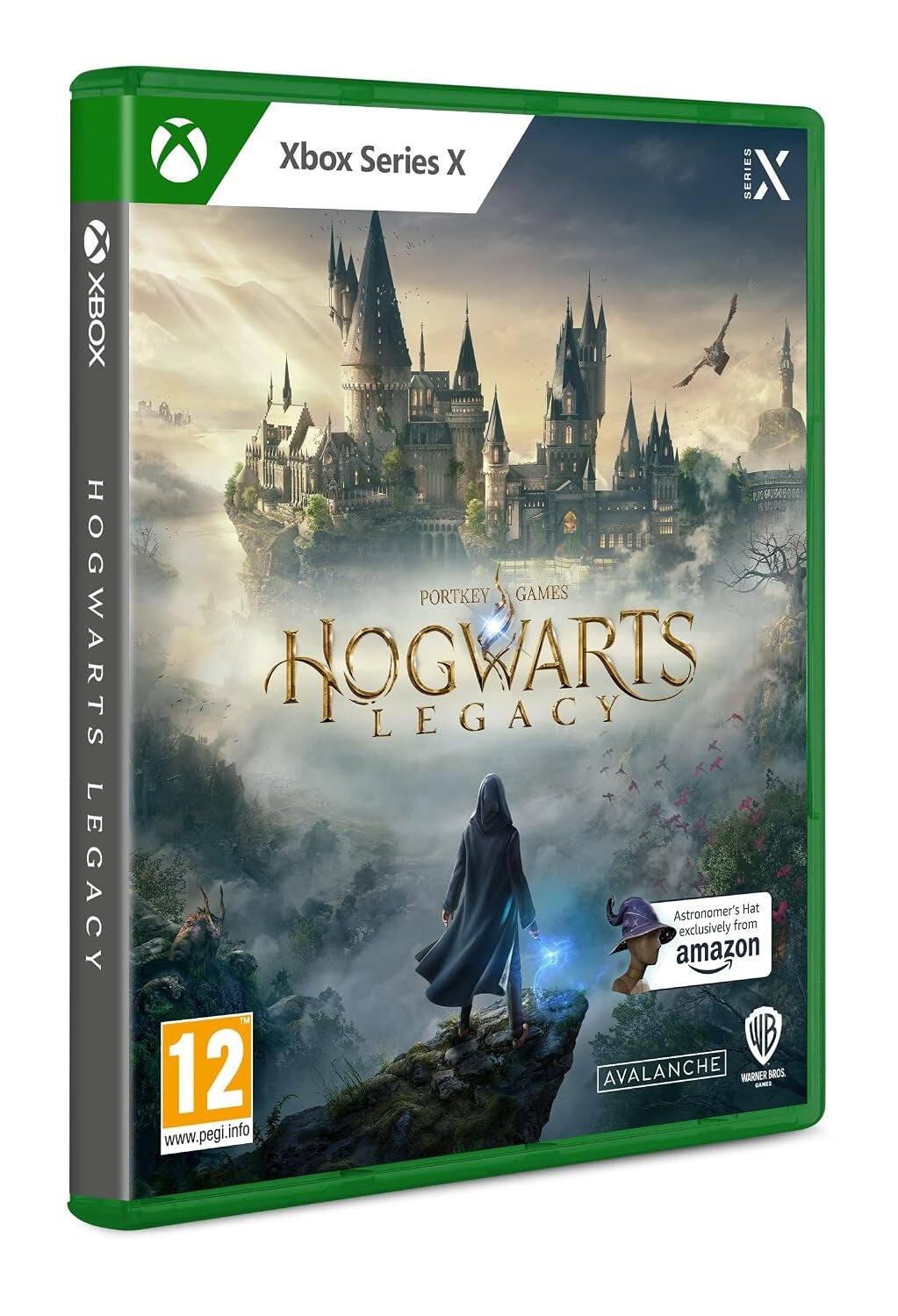 XBOX HOGWARTS LEGACY  
Xbox Series X SERIES X PORTKEY GAMES HOGWARTS LEGACY  
Astronomer's Hat exclusively from amazon TM WB 12  
AVALANCHE MARNER CAFFEED BROS.  
www.pegi.info