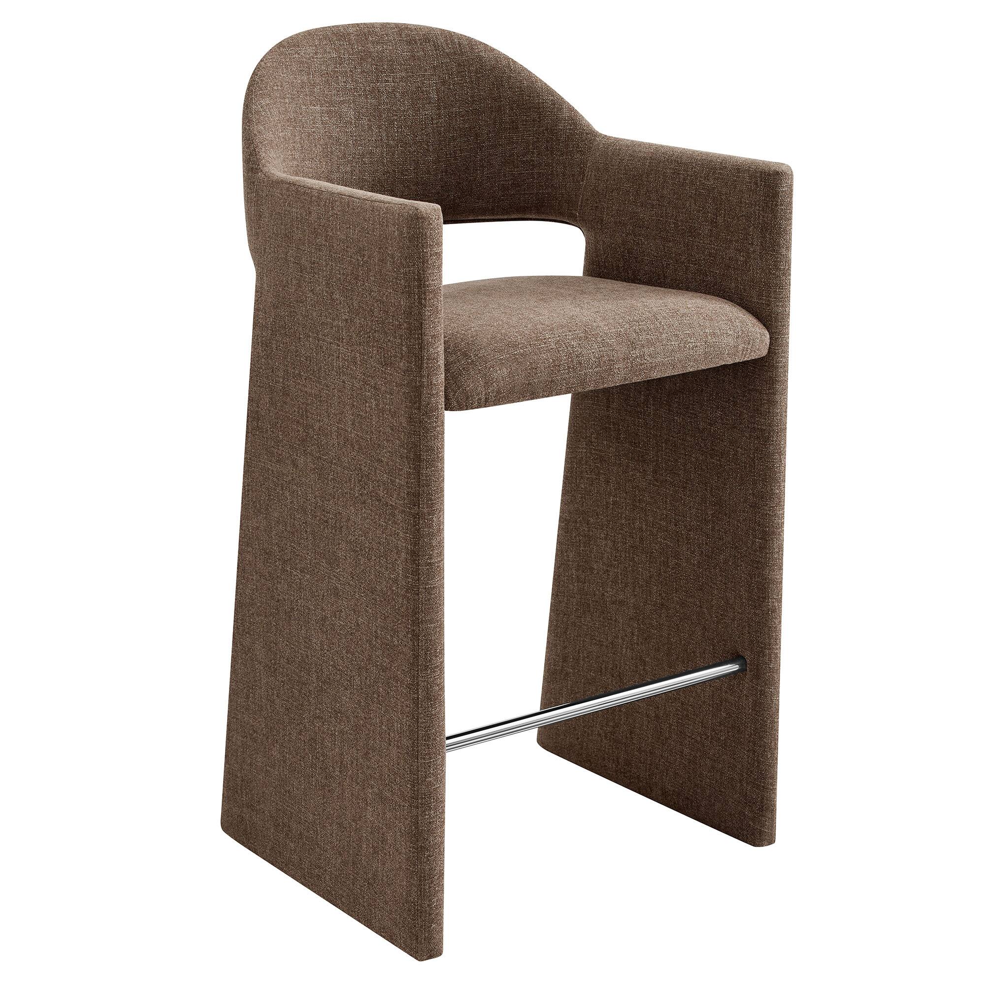Angle. Modway - Talia 41 Inch 41 Inch Upholstered Fabric Bar Stool by Modway - Mocha.