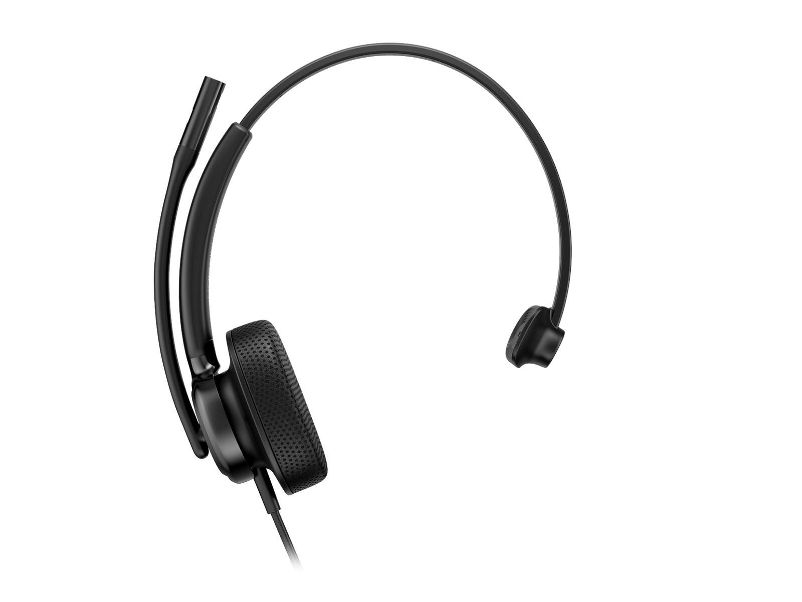 Angle. Poly - Poly Mission 415 Monaural USB Wired Headset Classic - Microsoft Teams Certification - Mono - USB, USB Type A, USB Type C - Black.