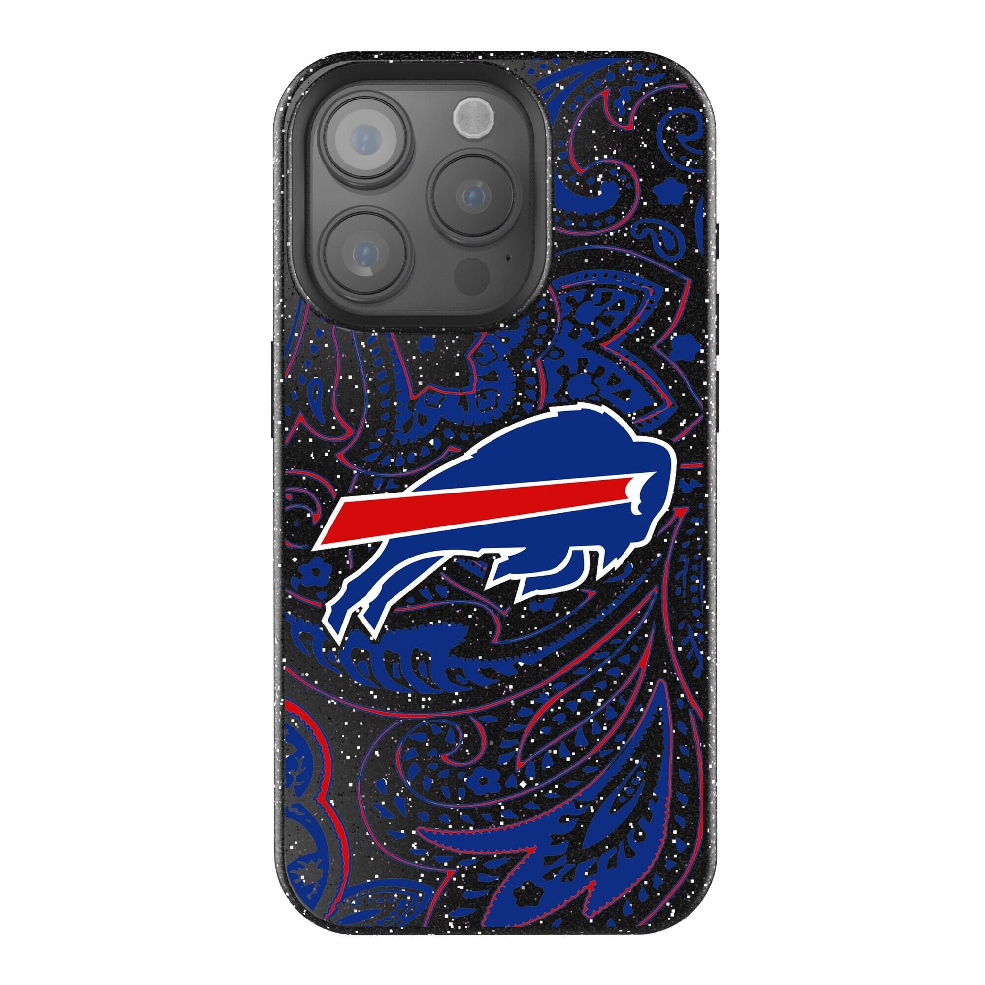 Keyscaper - NFL - Buffalo Bills Paisley Bling iPhone Case - 14 Pro - Black