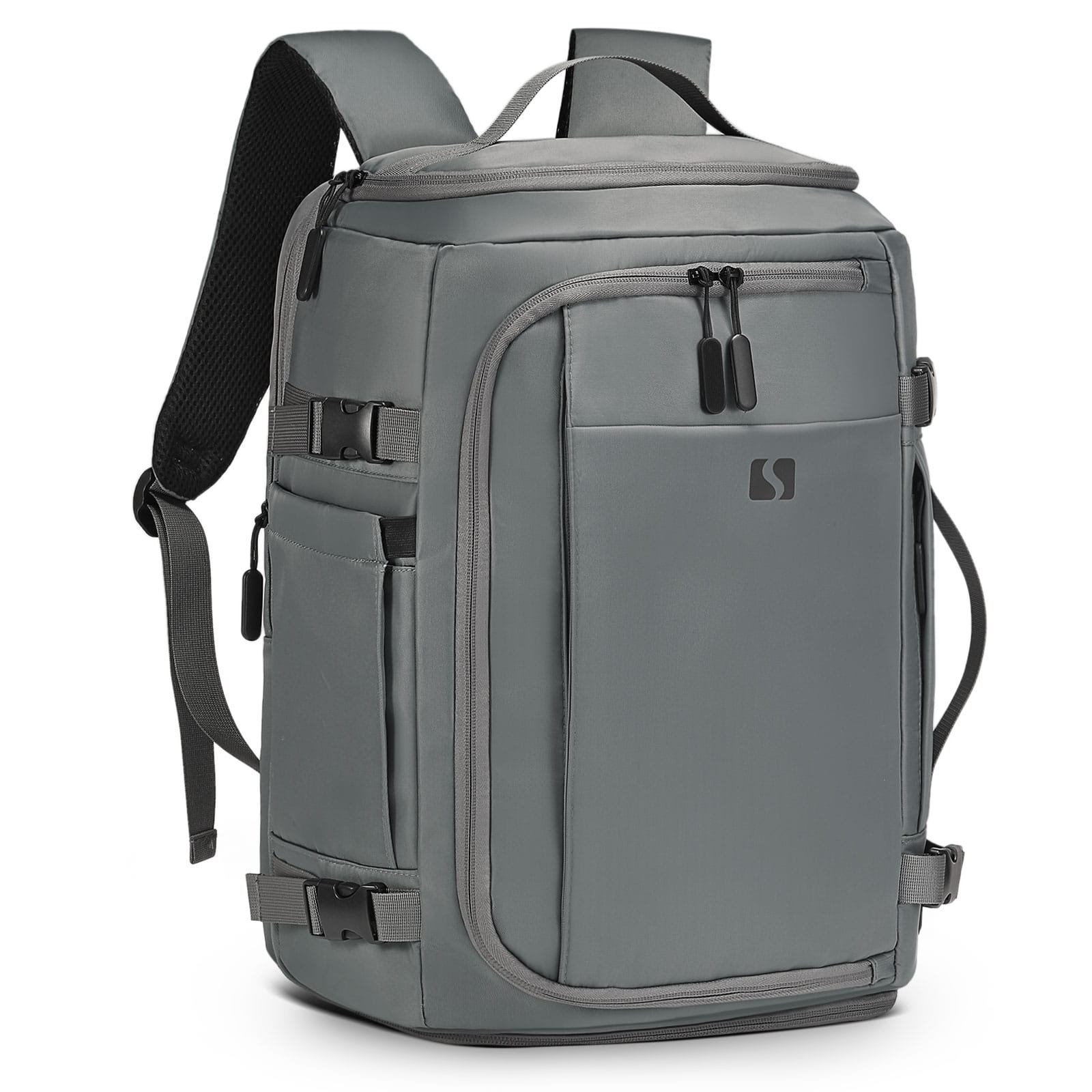 Unique Bargains - 35L Travel Backpack 17" Laptop Backpack W/USB-C Port Expandable Carry-On Bag TSA Flight Approved Water-Resistant - Gray
