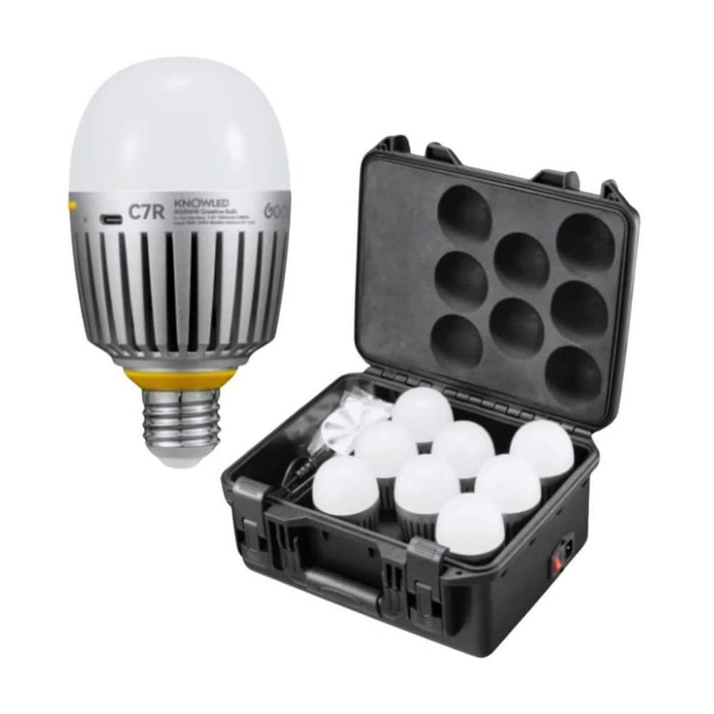Godox - C7R Knowled RGBWW Creative Bulb 8 Light Kit with Built In Battery