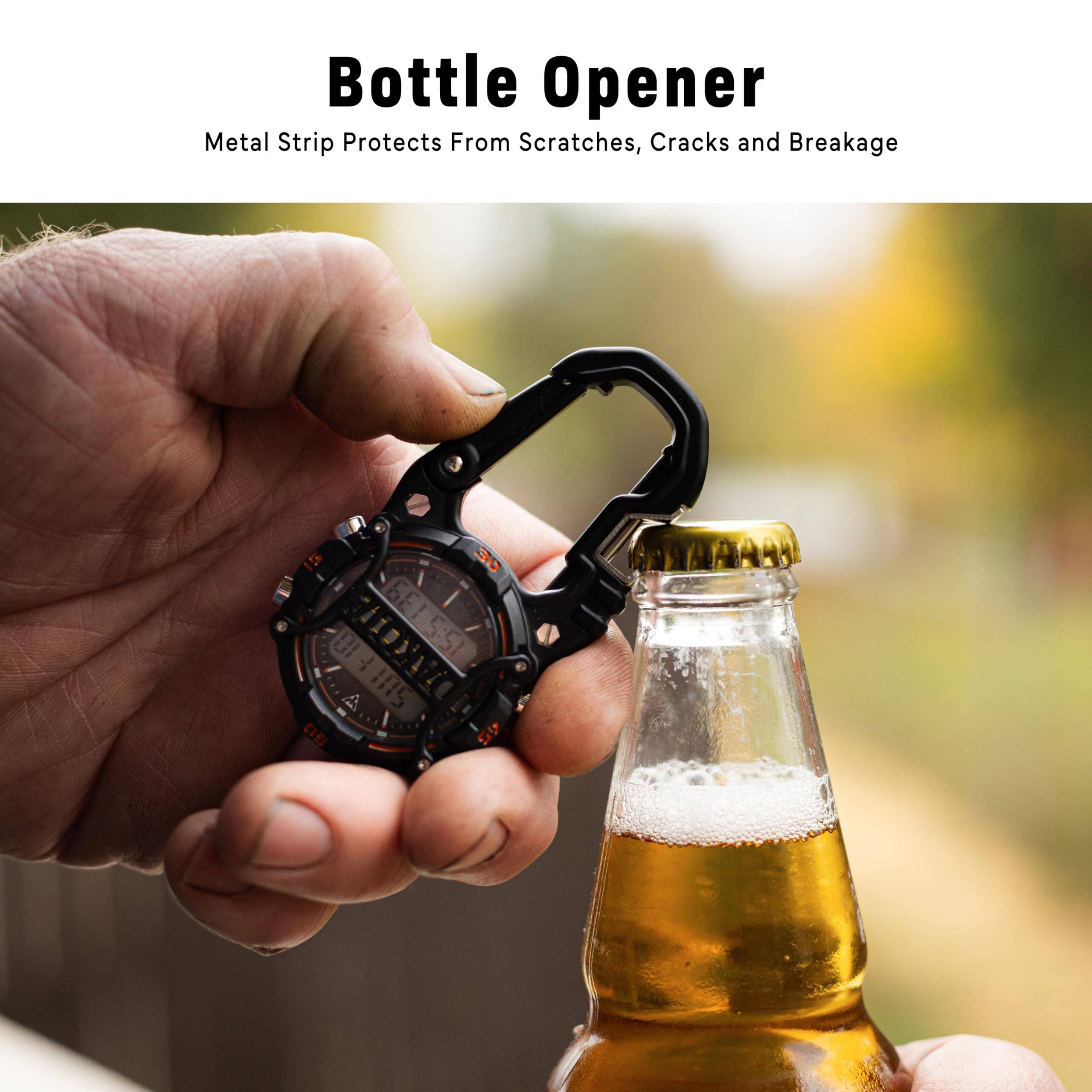 Bottle Opener  
Metal Strip Protects From Scratches, Cracks and Breakage