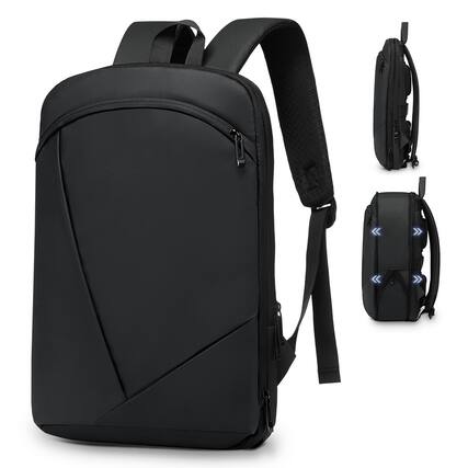 Front. Unique Bargains - Slim Expandable TSA Business Bag for Men, 16" Laptop Compartment, 15L-25L, Lightweight Work Office - Black.
