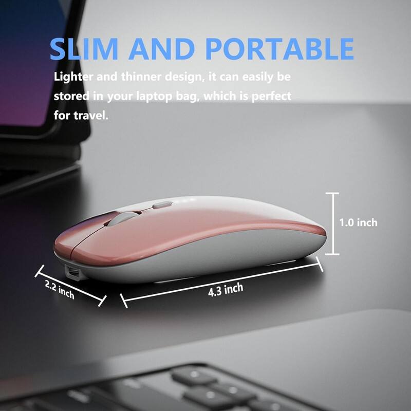 SLIM AND PORTABLE  
Lighter and thinner design, it can easily be stored in your laptop bag, which is perfect for travel.  

2.2 inch  
4.3 inch  
1.0 inch