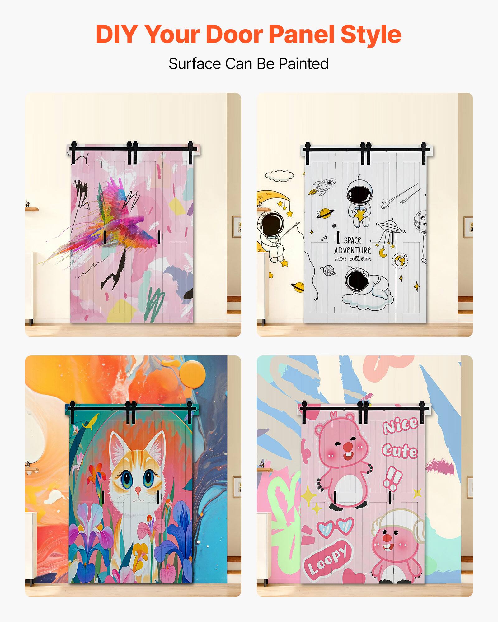 DIY Your Door Panel Style  
Surface Can Be Painted  

I SPACE ADVENTURE vector collection  

Nice Cute  
Loopy