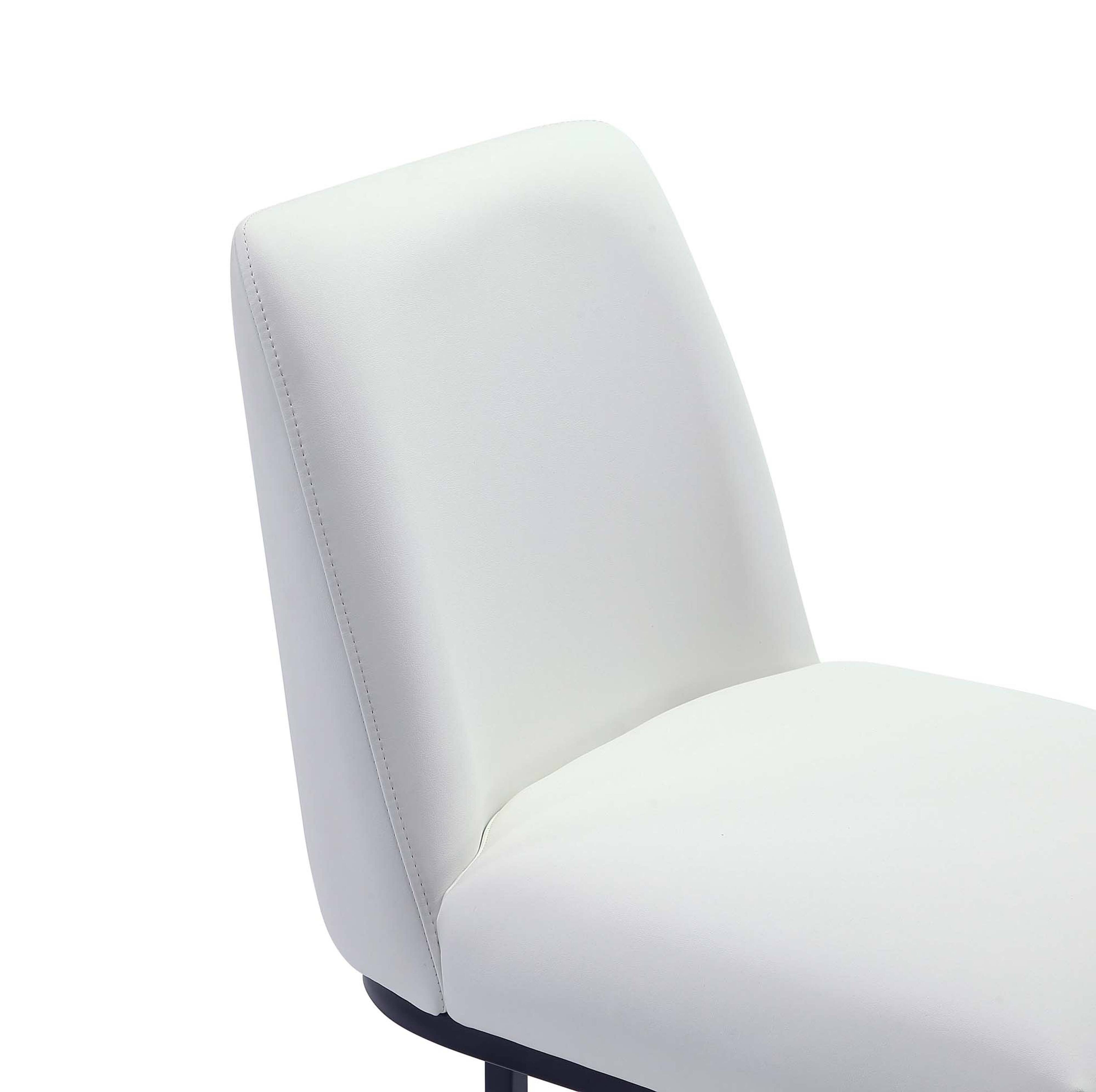 Alt View 1. Manhattan Comfort - Serena Modern Metal Upholstered Barstool - Set of 3 - White.