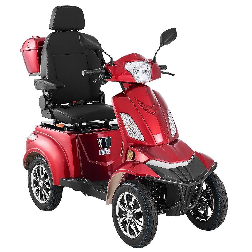 Front. Loheer - Loheer Heavy Duty 4-Wheel Mobility Scooter 500lbs Capacity All Terrain - Red.