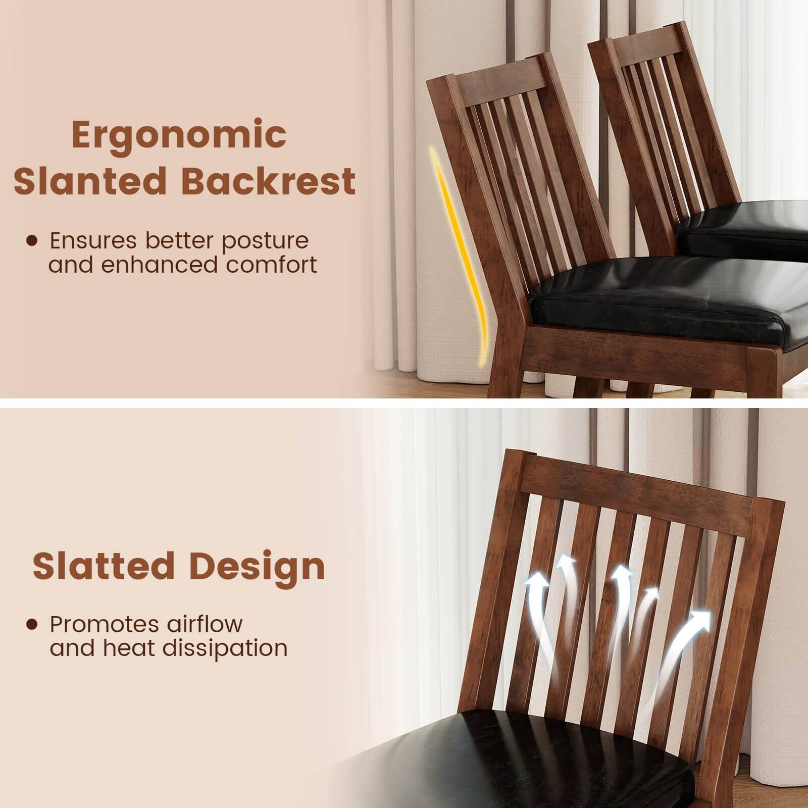 Ergonomic Slanted Backrest  
- Ensures better posture and enhanced comfort  

Slatted Design  
- Promotes airflow and heat dissipation