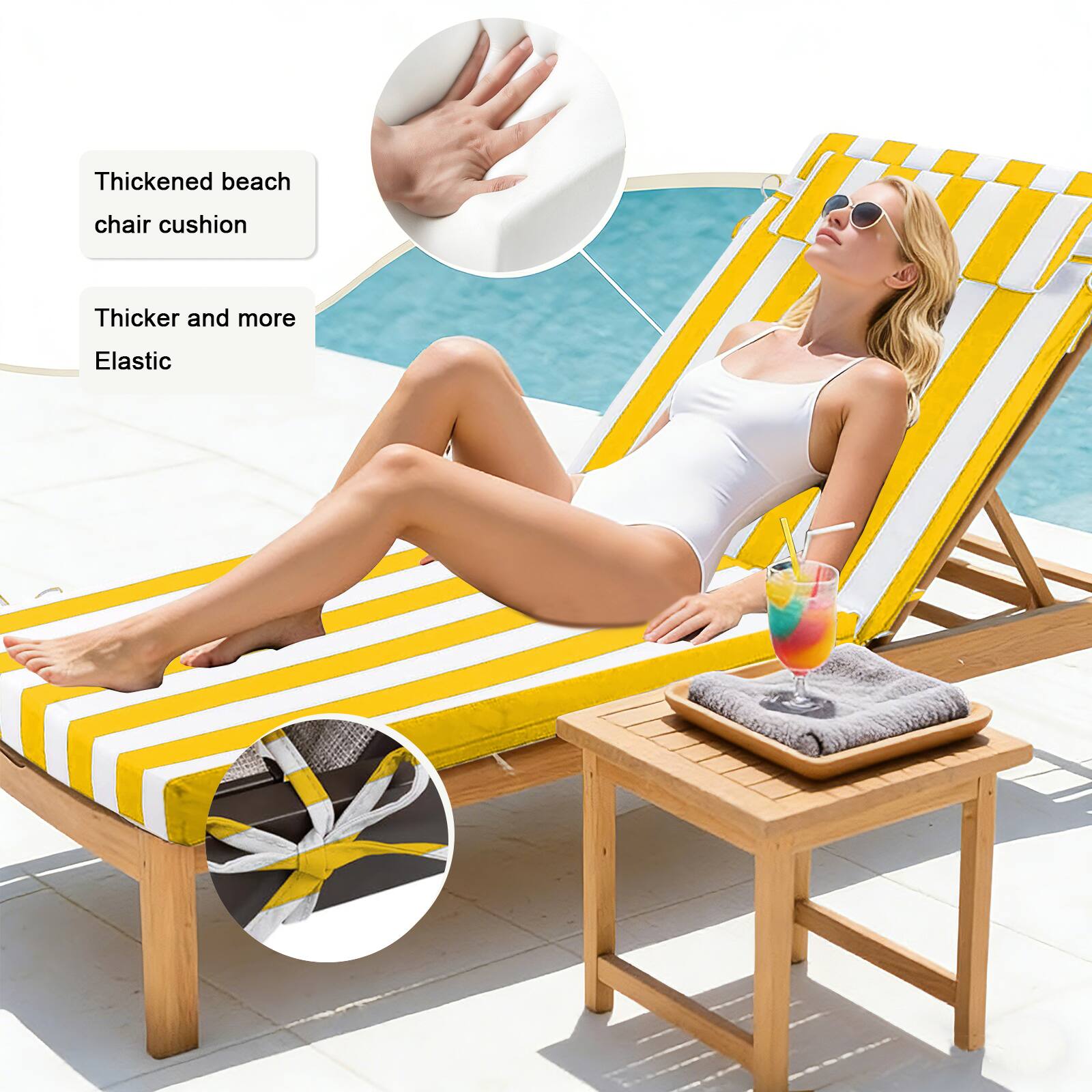 Thickened beach chair cushion  
Thicker and more Elastic