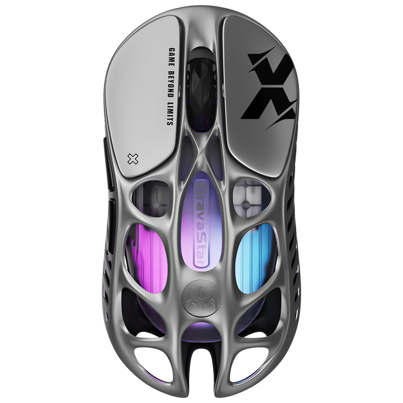 GravaStar - Mercury X Wireless Gaming Mouse - Wireless - Interstellar Silver