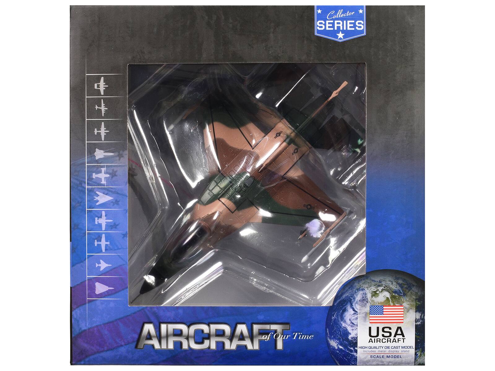 Collector Series  
Aircraft of Our Time  
USA Aircraft  
High Quality Die Cast Model  
Includes Metal Display Stand  
Scale Model