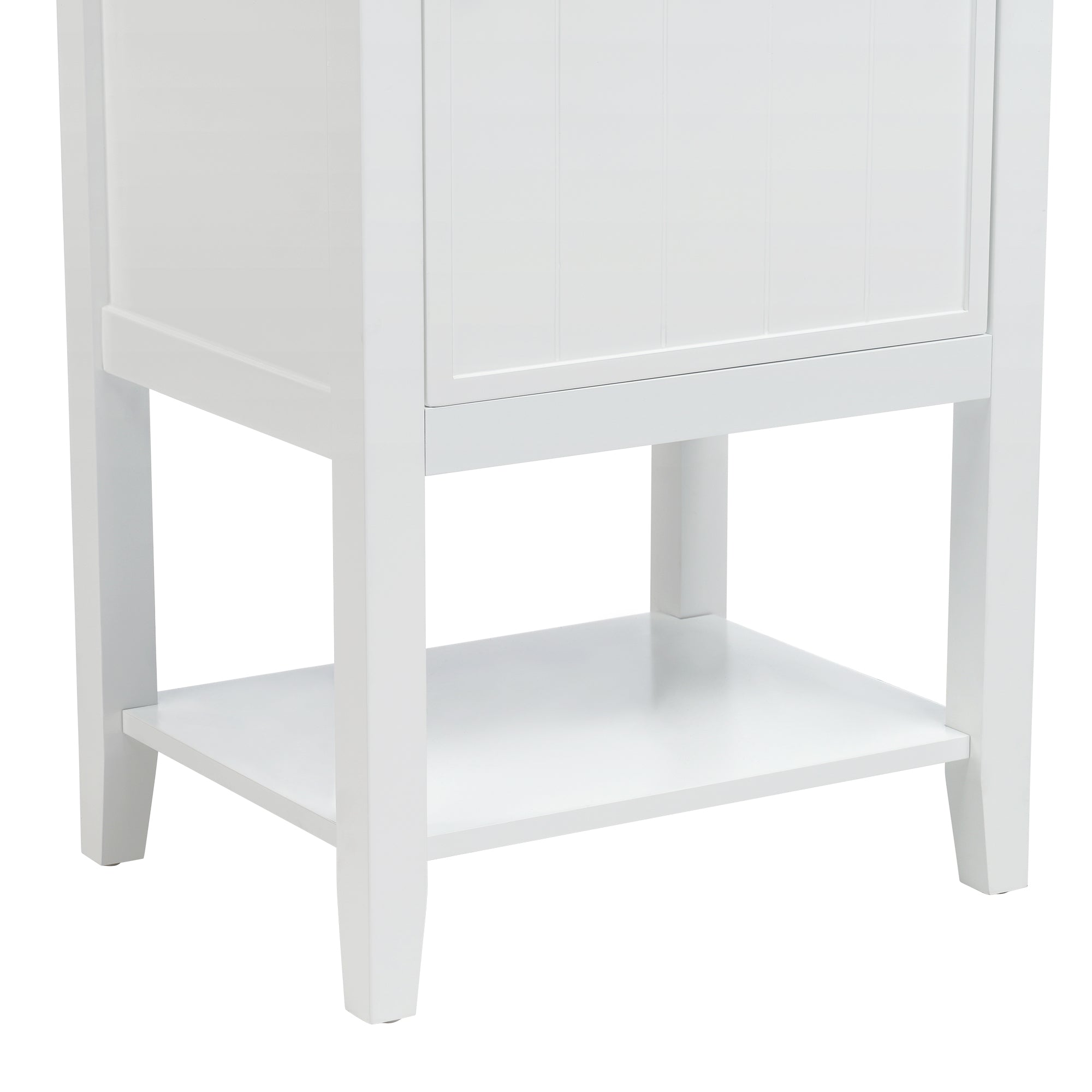 Back. Boyel Living - 20 Inch Bathroom Vanity with Sink Cabinet with Soft Close Door Storage Rack and Open Shelf White - White.