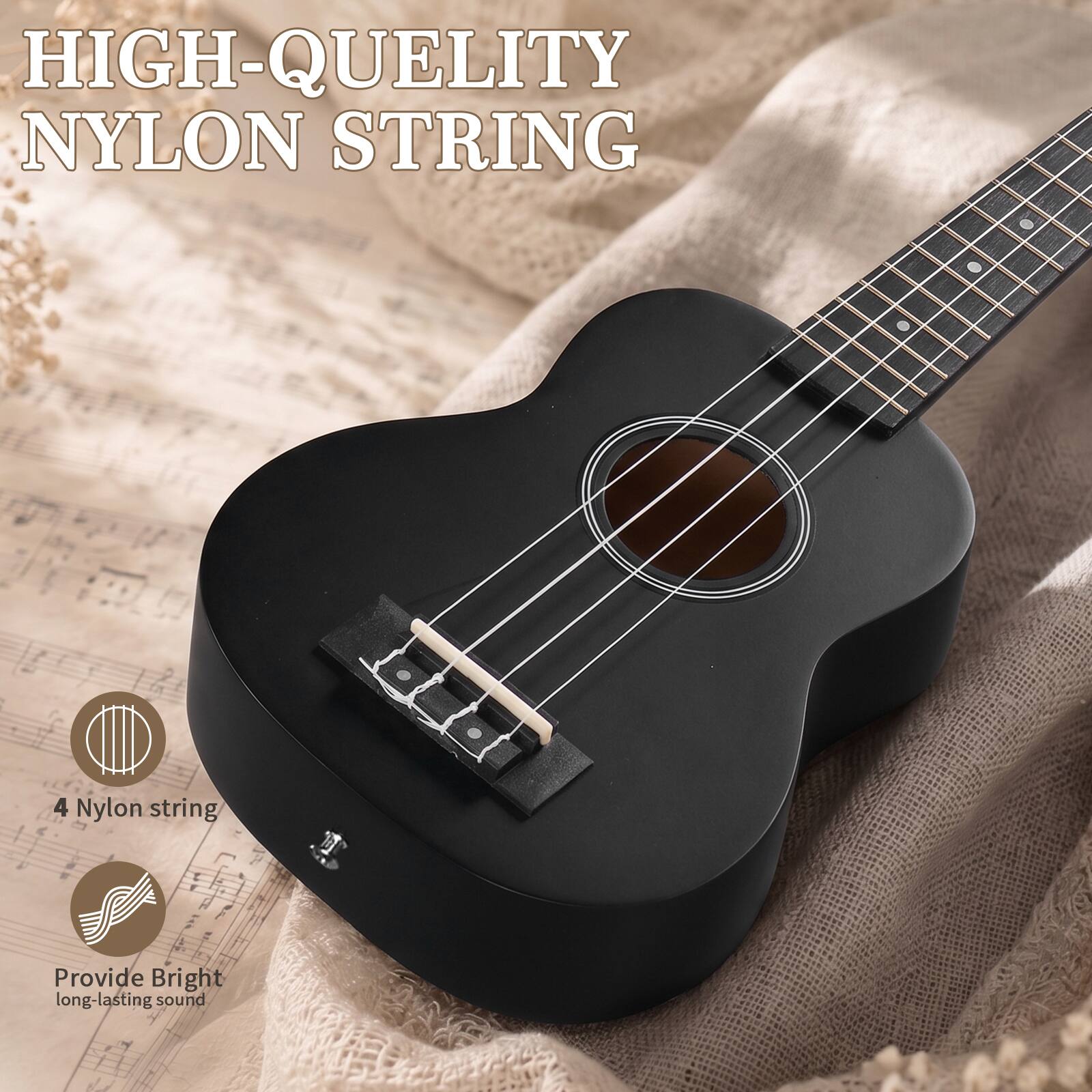 HIGH-QUALITY NYLON STRING

4 Nylon string

Provide Bright long-lasting sound