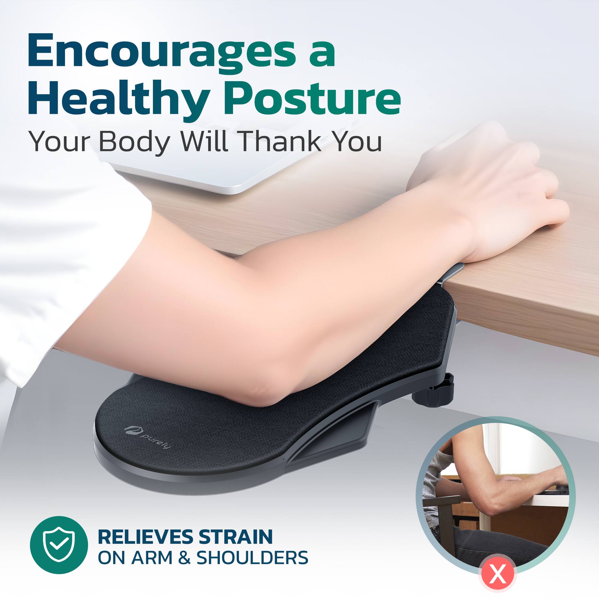 Encourages a Healthy Posture Your Body Will Thank You. Relieves Strain on Arm & Shoulders.