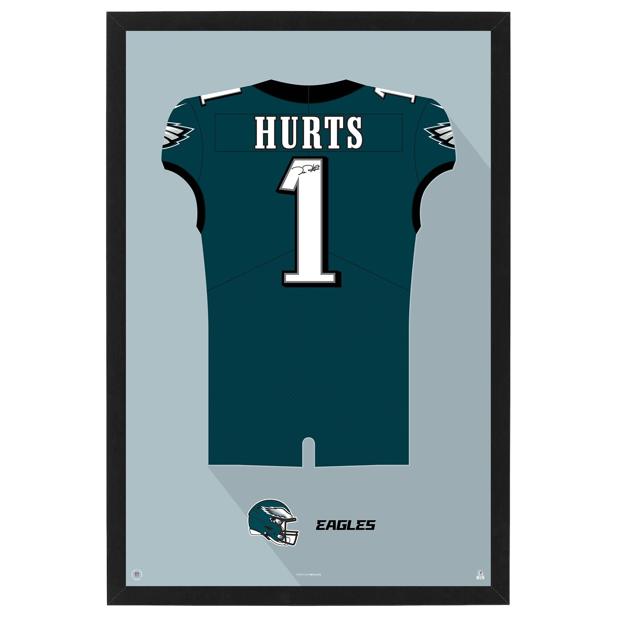 Jalen Hurts Philadelphia Eagles Home Jersey Framed Art Print