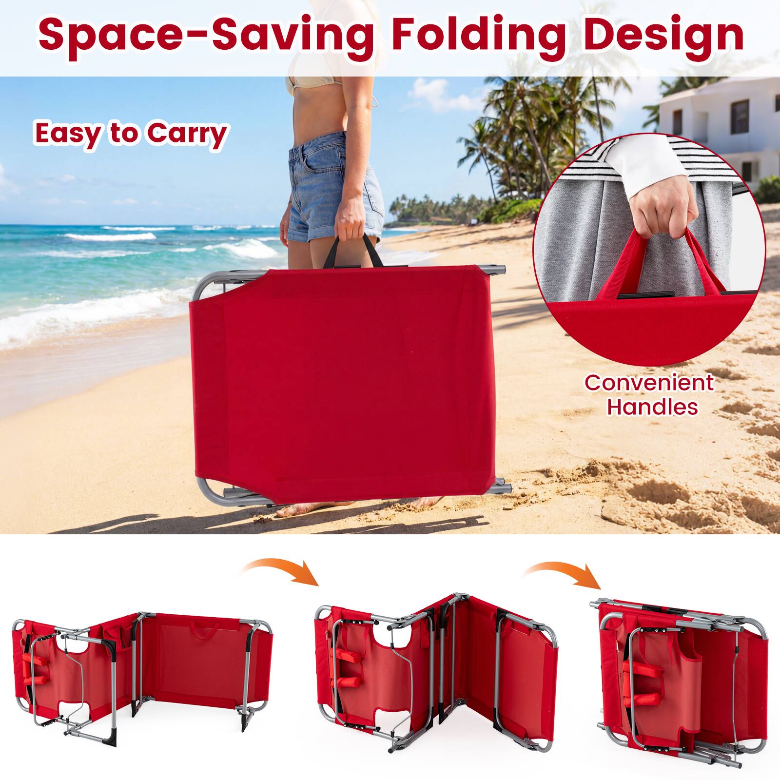 Space-Saving Folding Design  
Easy to Carry  
Convenient Handles