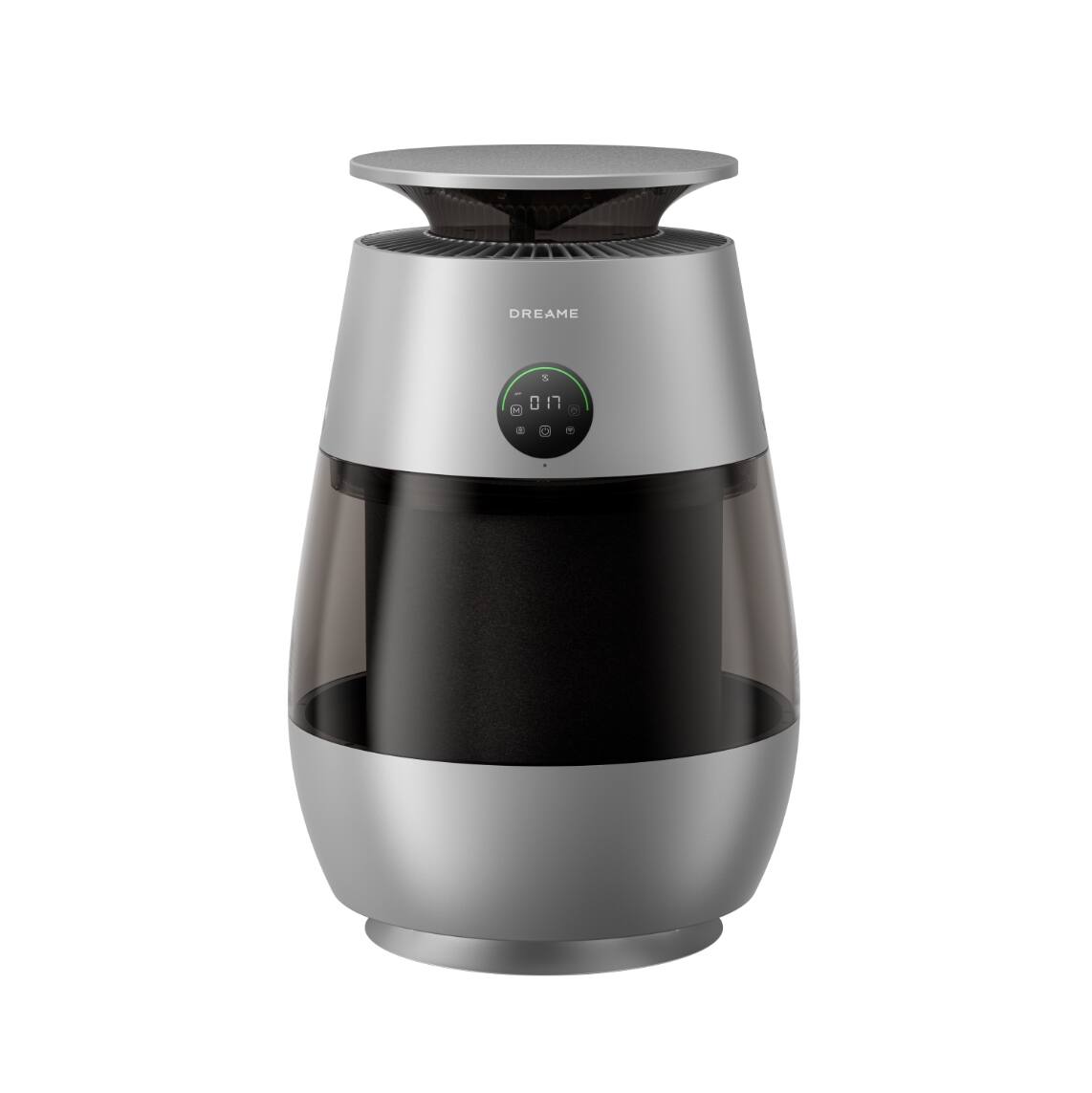 Front. Dreame - Dreame Pet Air Purifier AP10 Bundle, Smart Air Cleaner with 360° Visual Collection of Cat Hair, Grey, One more filter - grey.