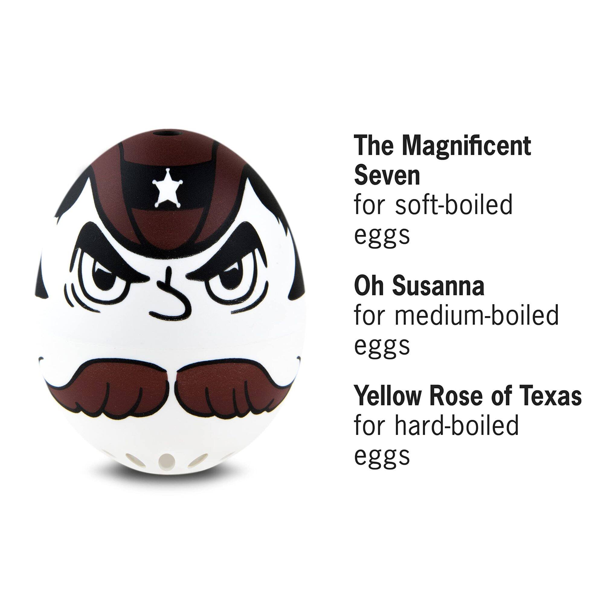 The Magnificent Seven for soft-boiled eggs  
Oh Susanna for medium-boiled eggs  
Yellow Rose of Texas for hard-boiled eggs