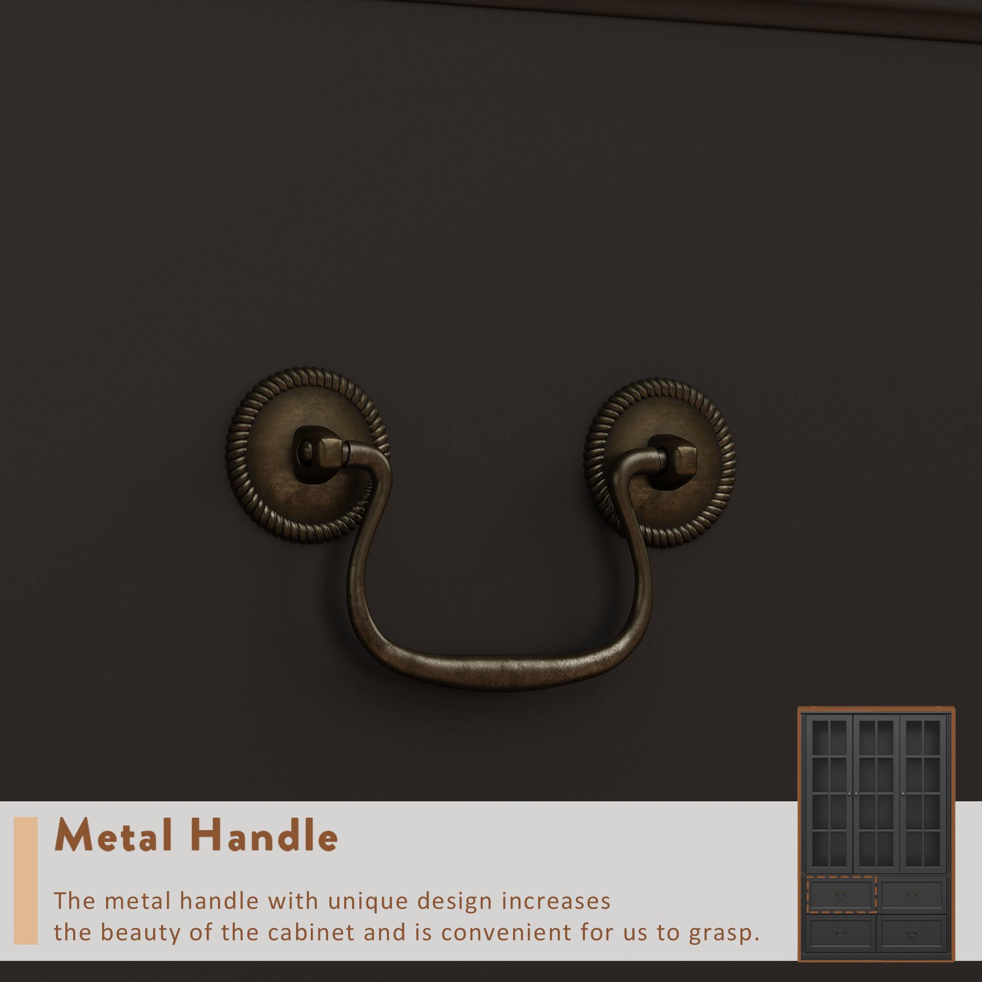Metal Handle

The metal handle with unique design increases the beauty of the cabinet and is convenient for us to grasp.