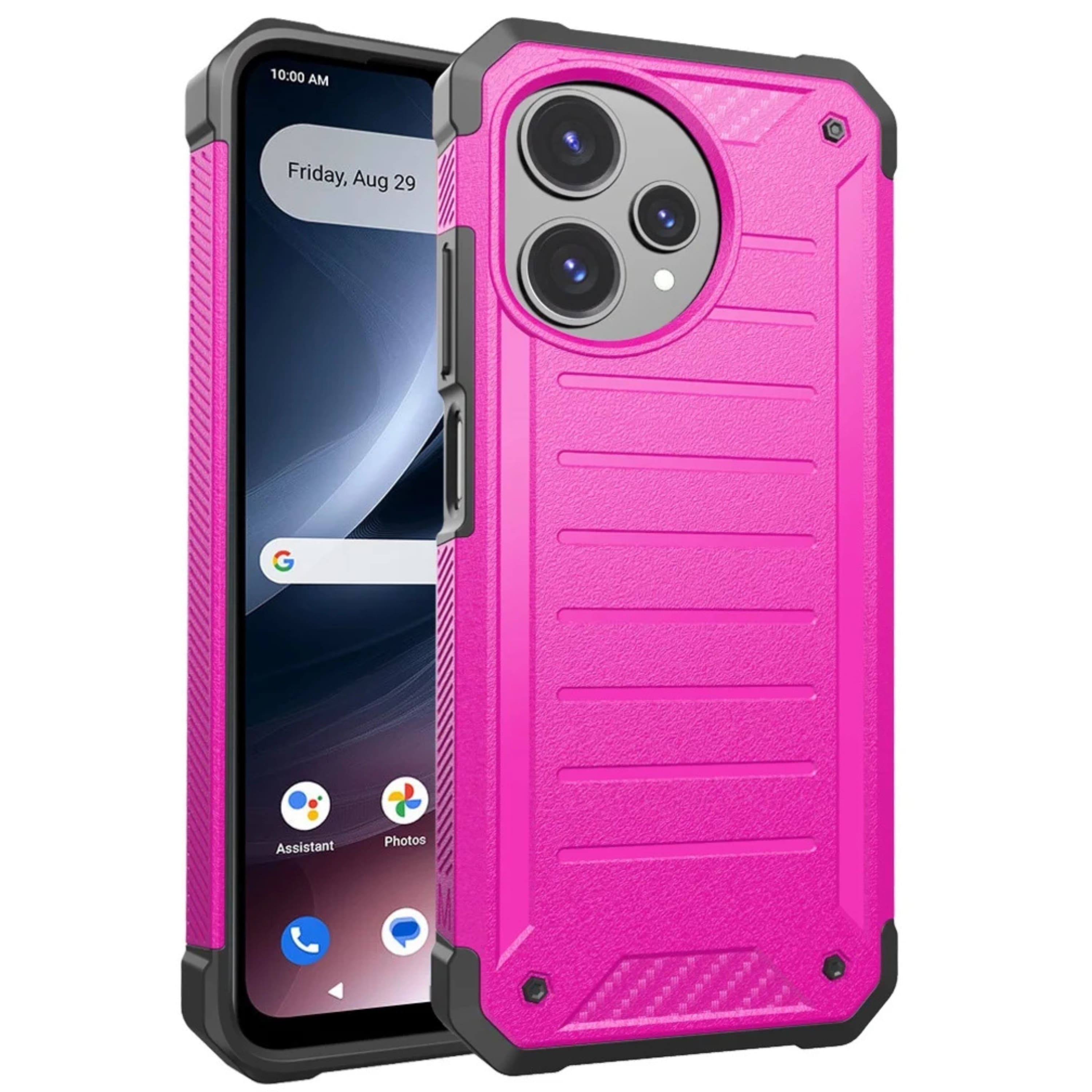 Kitcheniva - Shock Resistant Hybrid Case With Tempered Glass For Cricket Icon Pro AT&T Motivate Pro 2 5G - Hot Pink price history on PriceWatchPro