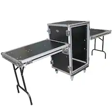 Front. ProX - ProX T-14RSP24WDST 14U Vertical Shockproof Amp/Rack Workstation Case.