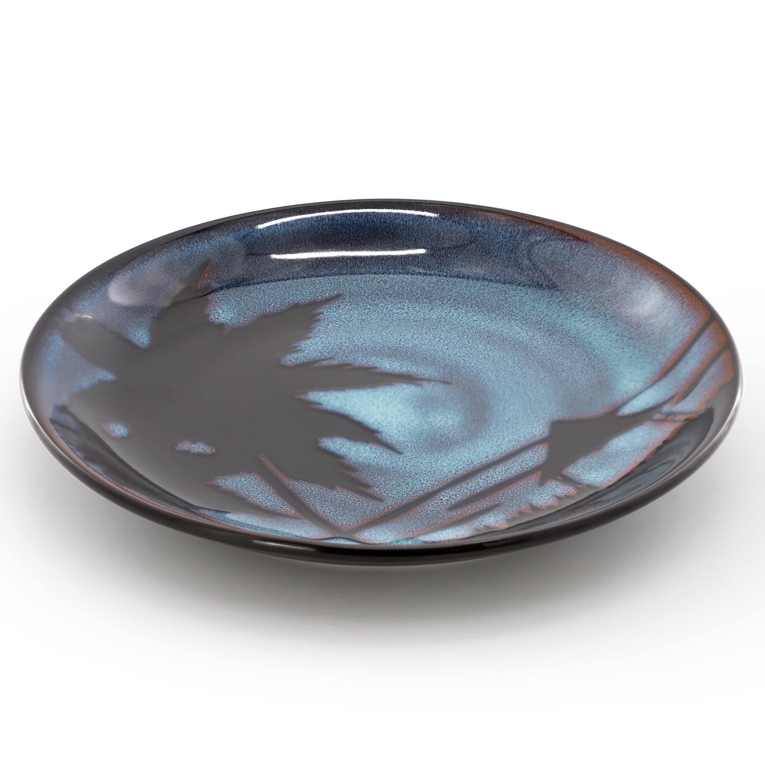 Alt View 1. Gibson - Gibson Elite Sunset 4 Piece 8 Inch Round Stoneware Dessert Plate Set in Blue - Blue.