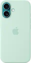 Apple - iPhone 16 Silicone Case with MagSafe - Aquamarine - Front_Zoom