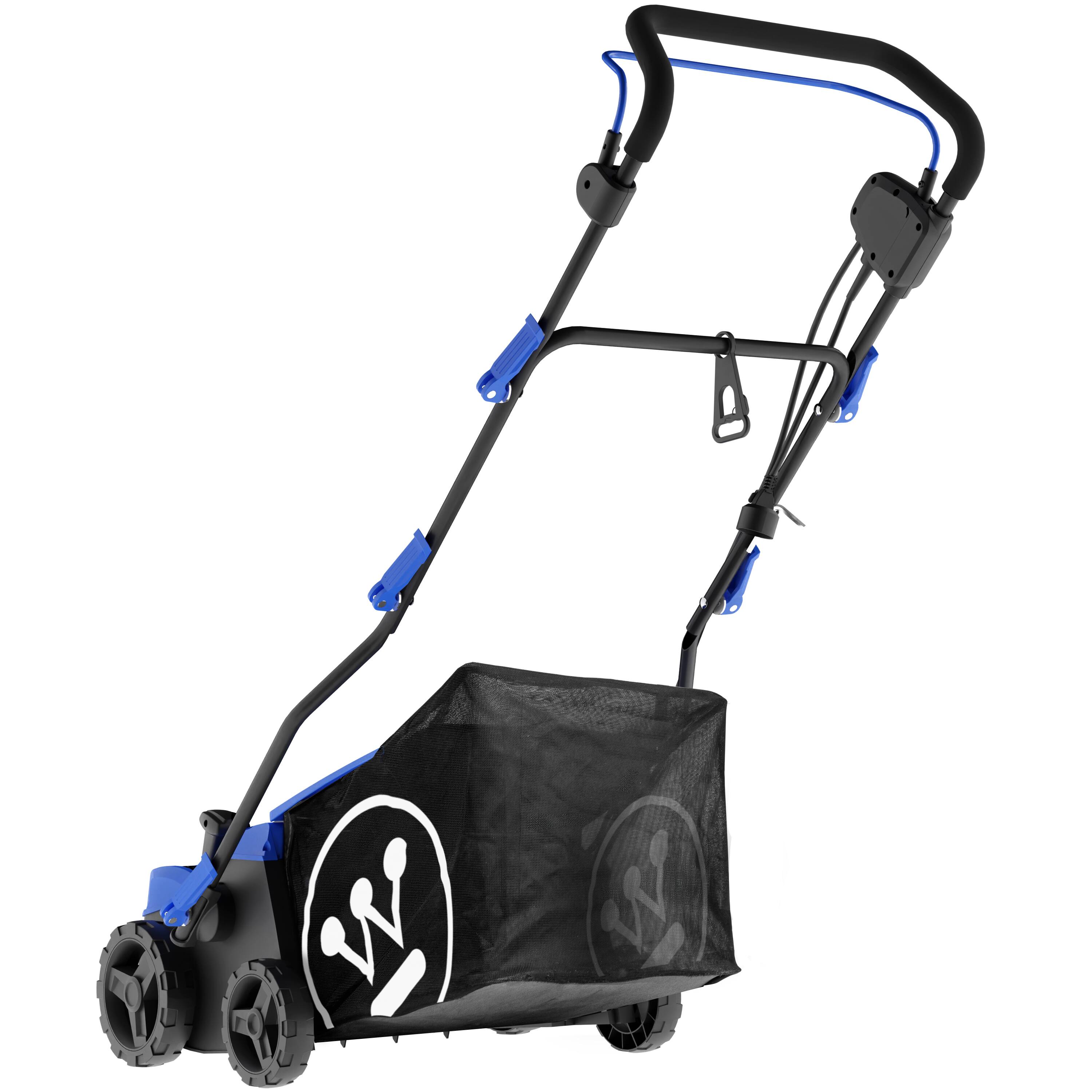 Alt View 9. Westinghouse - 16-Inch 15 Amp Corded Electric Dethatcher and Aerator with 14.5 Gallon Collection Bag, 5-Position Depth Adjustment - Blue.