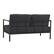 Alt View 14. Alamont Home - Lea Indoor/Outdoor Patio Loveseat with Cushions - Modern Aluminum Framed Loveseat with Teak Accent Arms - Charcoal.