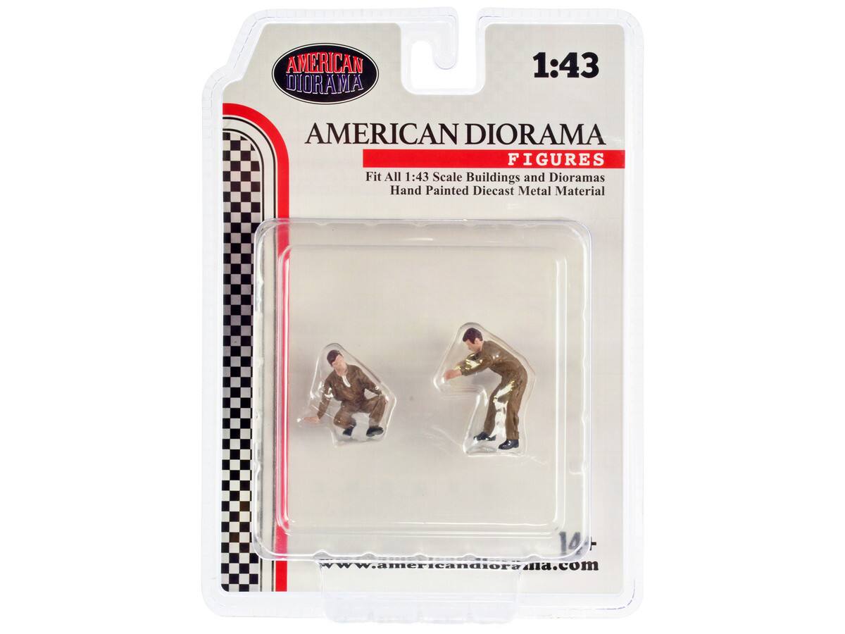 "Race Day" Two Diecast Figures Set 5 for 1/43 Scale Models by American Diorama - Multi