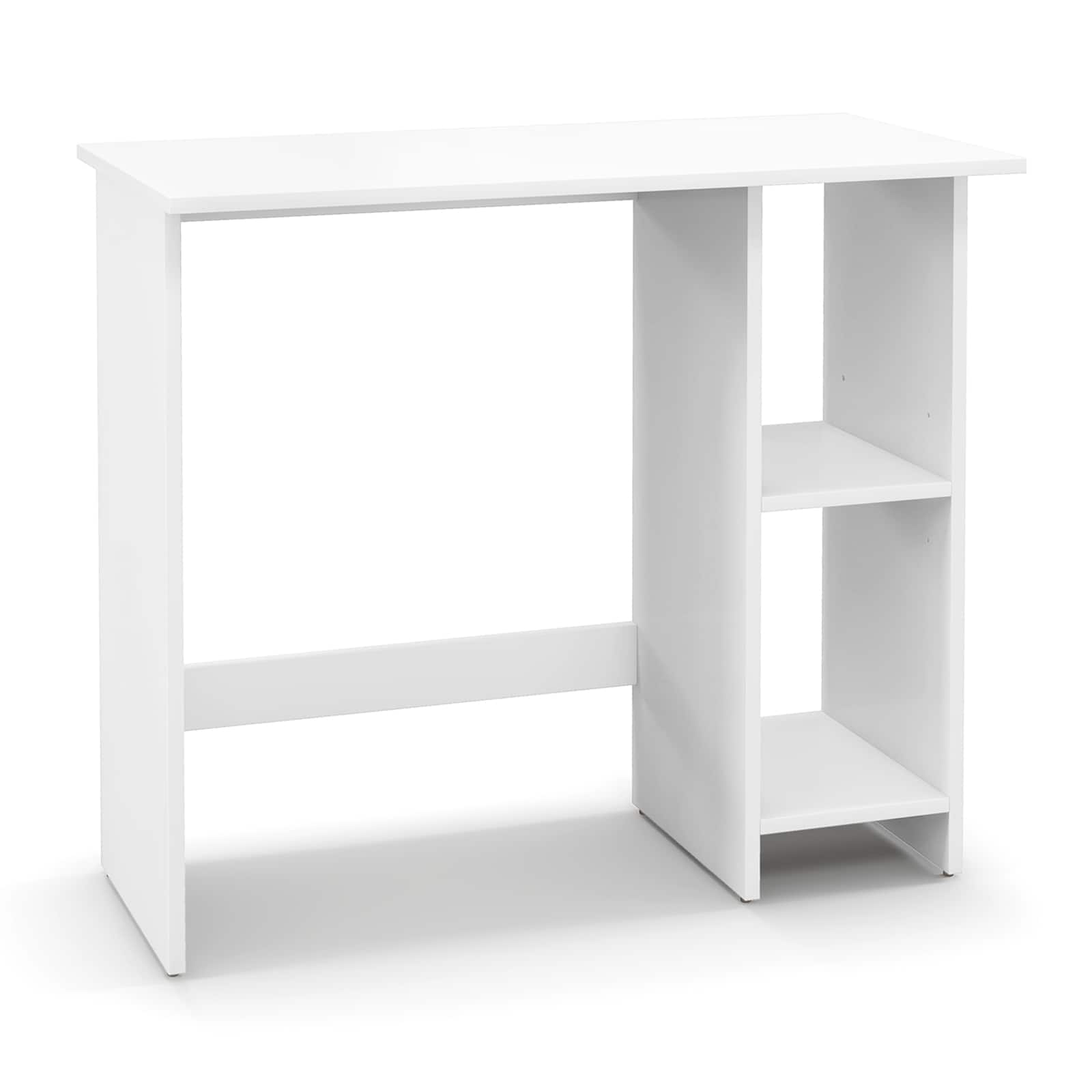 Ecooso - Small Computer Desk with Storage, Adjustable Shelf Workstation for Bedroom and Home Office - White