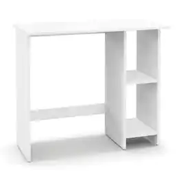 Ecooso - Small Computer Desk with Storage, Adjustable Shelf Workstation for Bedroom and Home Office - White
