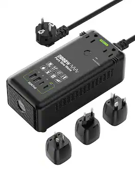 Epicka - 2000W Pure Sine Wave Voltage Converter, 220V to 110V Power Transformer with 20W PD USB-C Fast Charging - Black