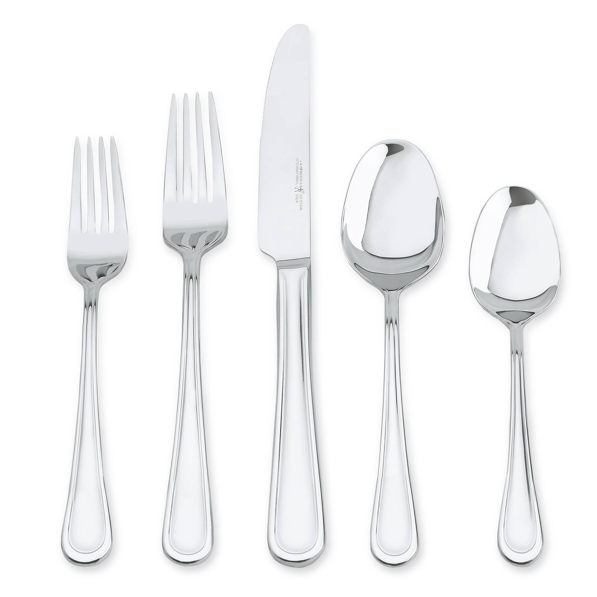 Front. Henckels - Henckels Cottage 45-pc 18/10 Stainless Steel Flatware Set - Stainless Steel.