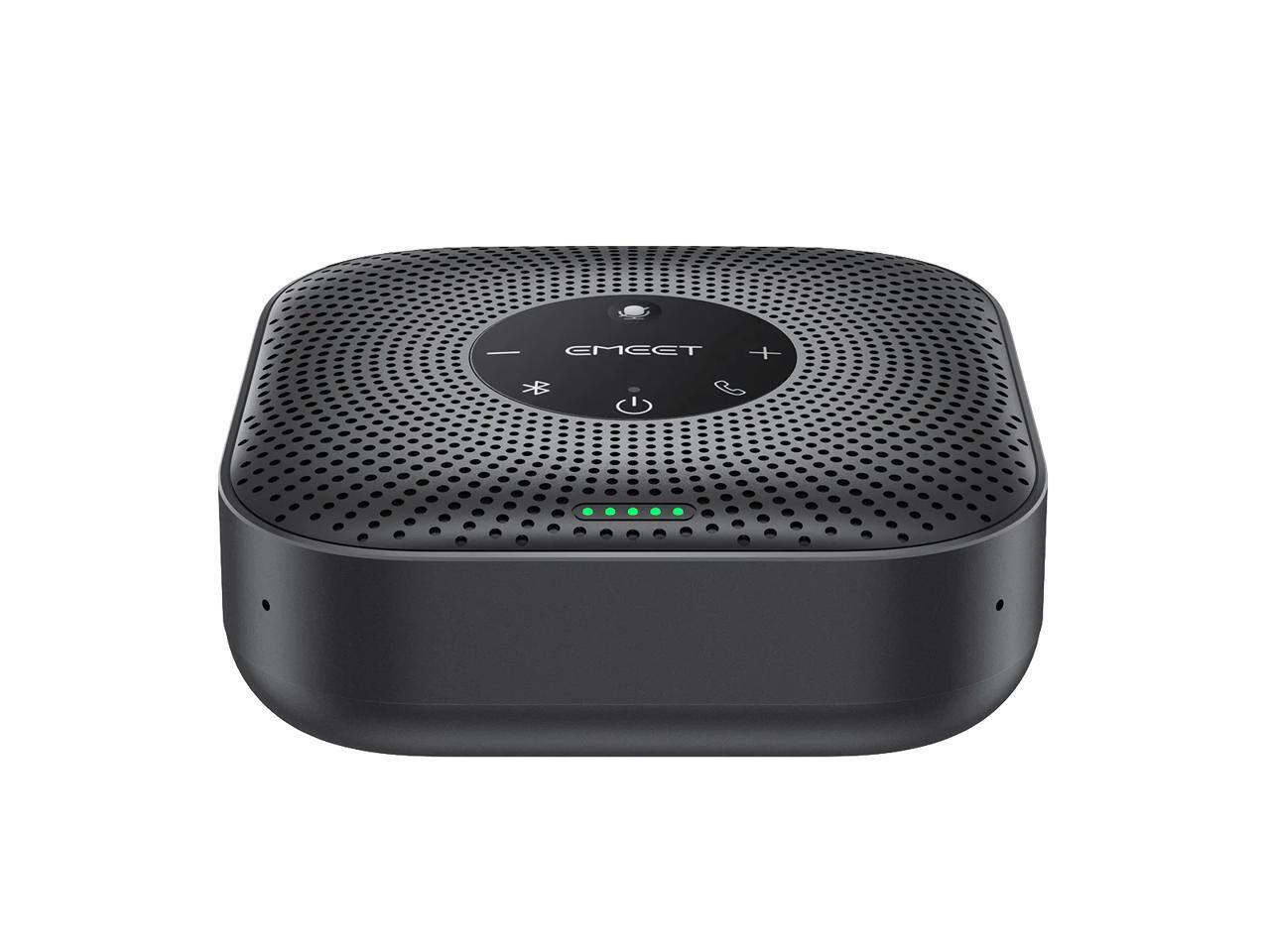 Alt View 1. EMEET - EMEET M0 Plus Wireless Speakerphone, 4-Mic 360° Pickup, VoiceIA 4.2 Noise Cancel, Daisy-Chain 16, BT 5.0 - Black.
