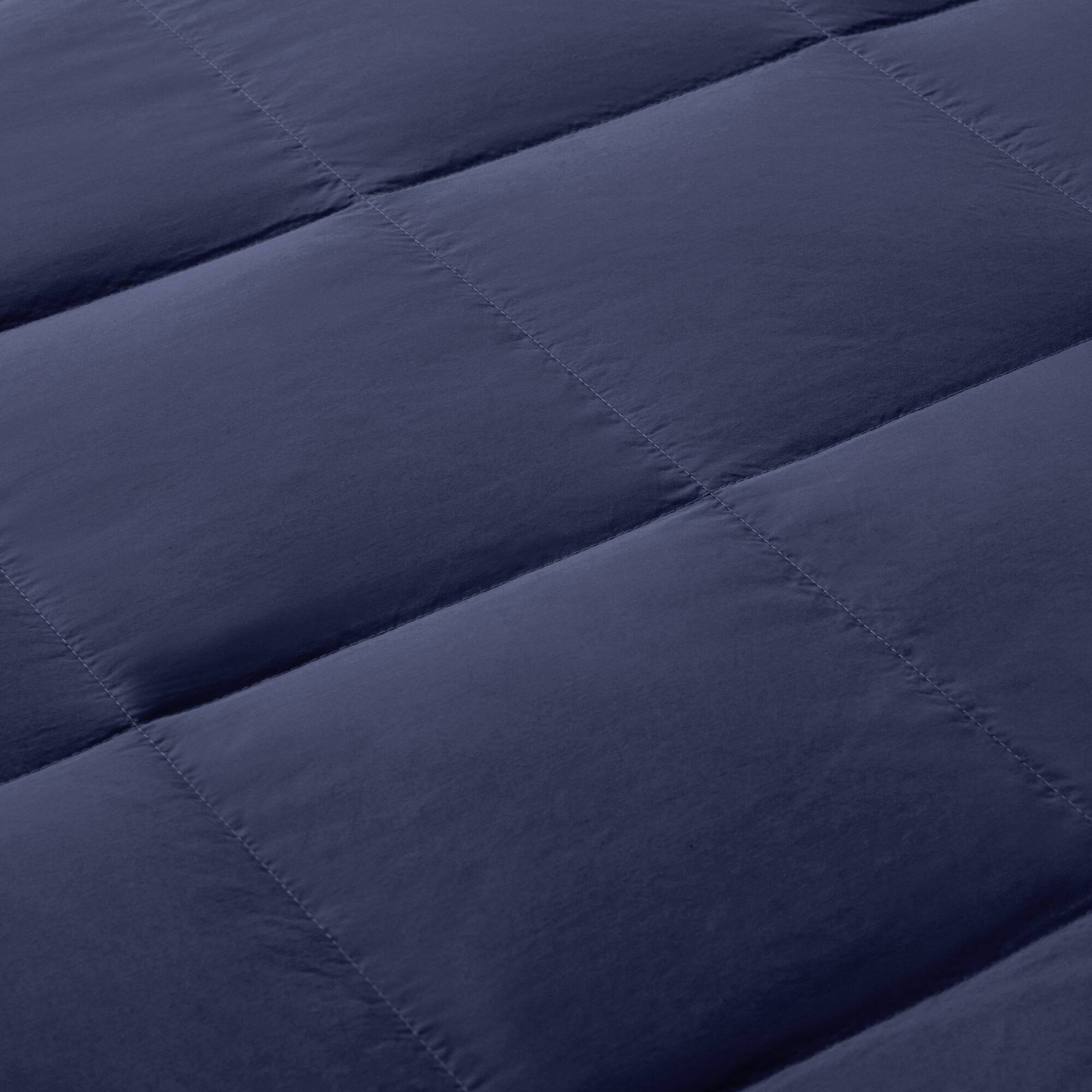 Left. Peace Nest - Peace Nest Lightweight Feather Down Throw Blanket, Navy - Navy.