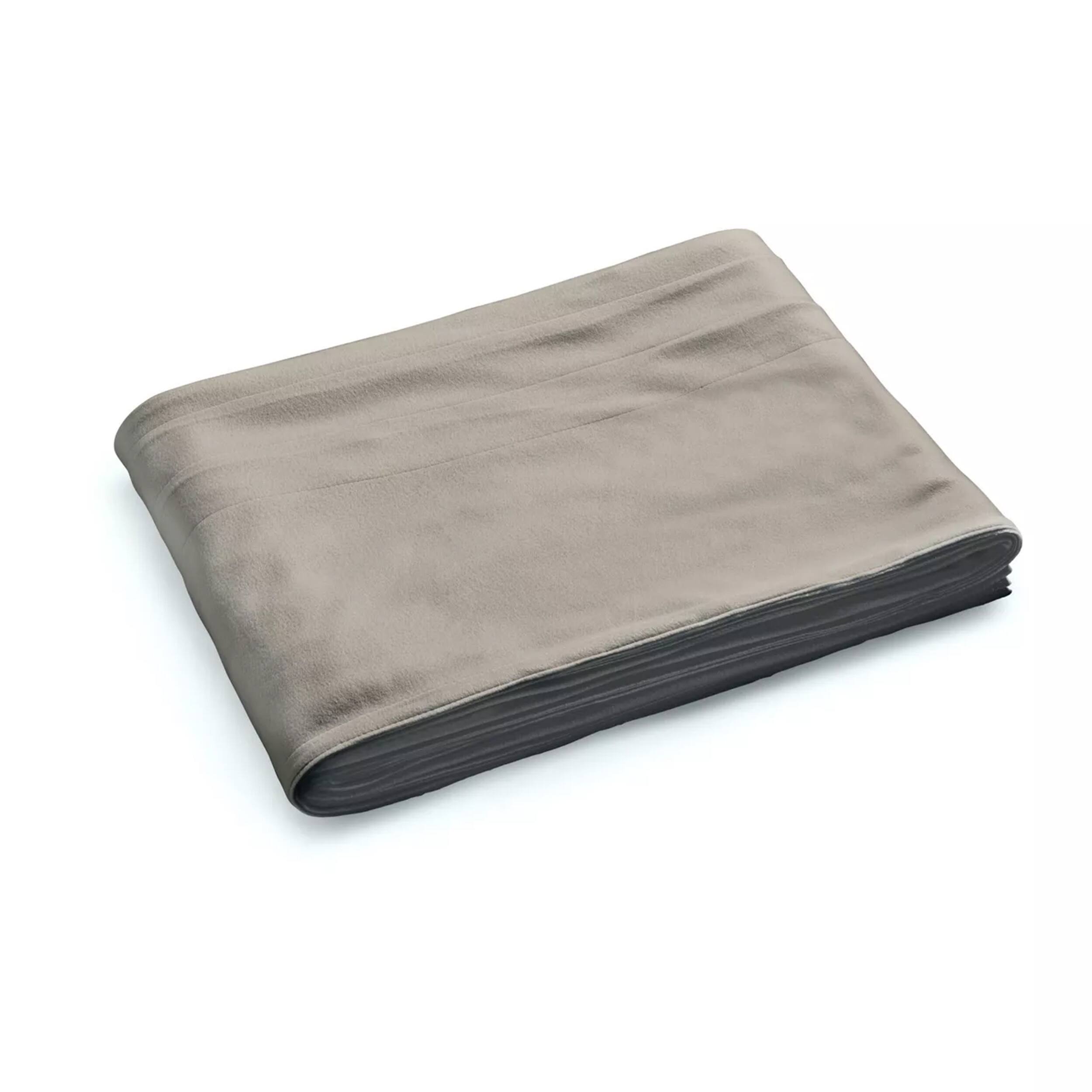 Alt View 1. Sunbeam - Sunbeam Full Size Electric Fleece Heated Blanket in Mushroom - Mushroom.